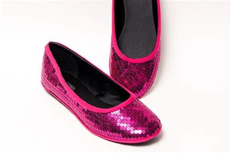 pink sequin flat shoes
